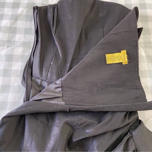 DAISY black dress strapless silky contemporary dark Academia luxury XS - Picture 11 of 16